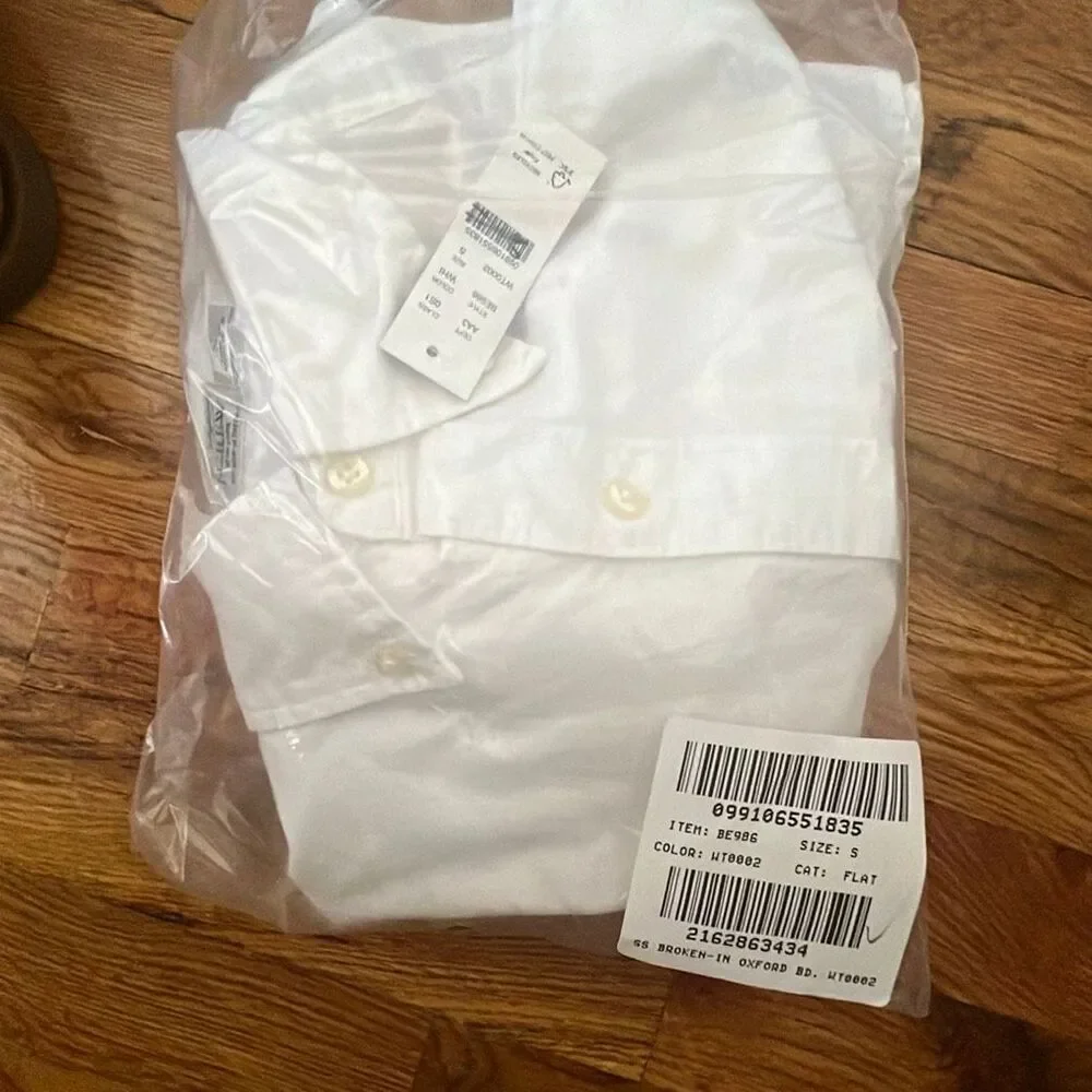 J. Crew short-sleeve Broken-in organic cotton oxford shirt in White NWT size S